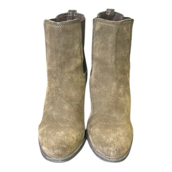 Sam Edelmann Suede Block Heel Chelsea Boot Olive Green Size 10 - Picture 4 of 10